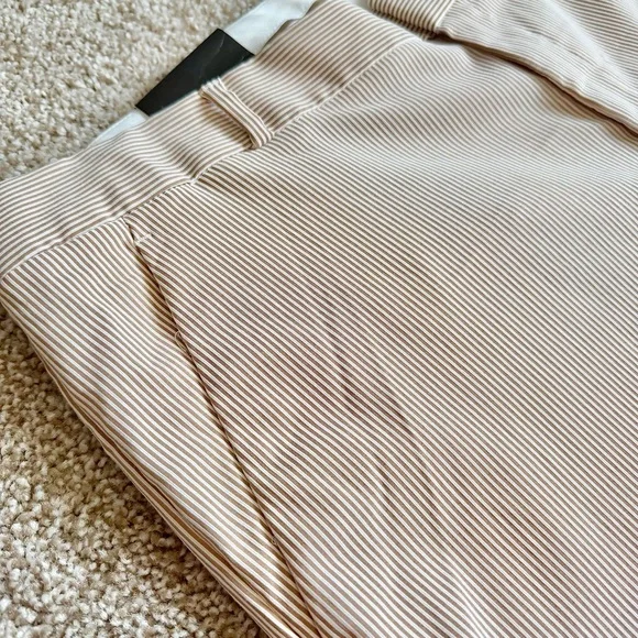 Banana Republic 10” Inseam Shorts Women’s 16 Tan White Stripe NEW (See Photos) - Picture 2 of 12